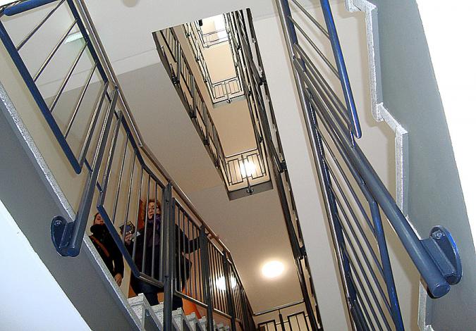 Treppenhaus der Stadtbibliothek Schwerin